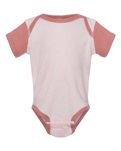 Rabbit Skins Infant Baby Rib Bodysuit - Ballerina/ Mauvelous Front