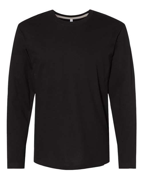 LAT Unisex Fine Jersey Long Sleeve Tee - Black Front