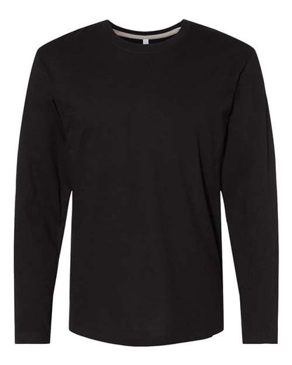 LAT Unisex Fine Jersey Long Sleeve Tee - Black Front