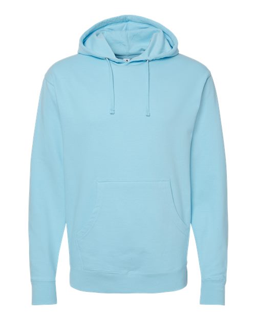 Independent Trading Co. Unisex Midweight Hooded Sweatshirt - Blue Aqua Front