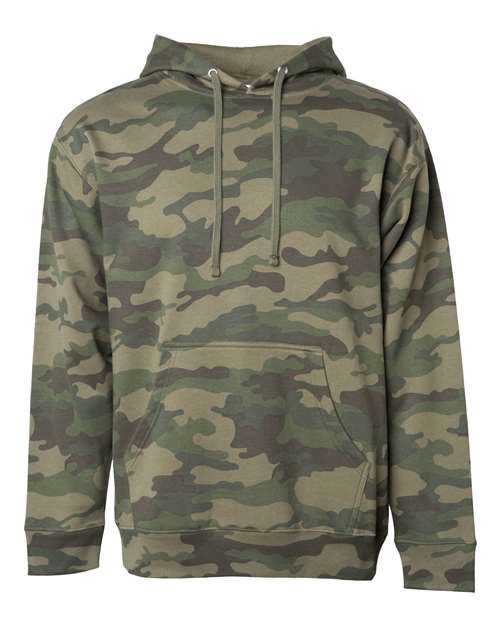 Independent Trading Co. Unisex Midweight Hooded Sweatshirt - Forest Camo Front