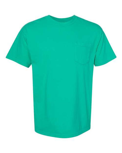 Unisex Garment-Dyed Heavyweight Pocket T-Shirt - Island Green Front