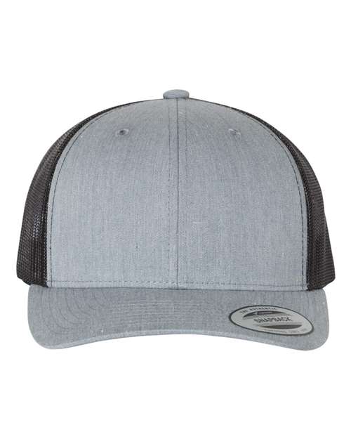 YP Classics Retro Trucker Cap - Heather Grey/ Black Front