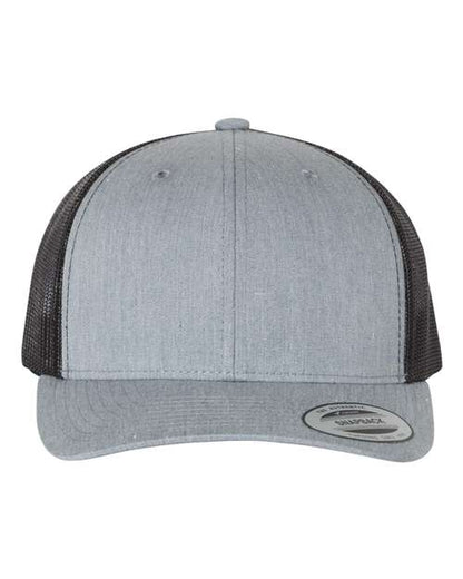 YP Classics Retro Trucker Cap - Heather Grey/ Black Front