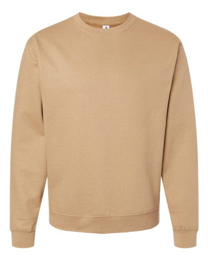 Independent Trading Co. Unisex Midweight Crewneck Sweatshirt - Sandstone Front