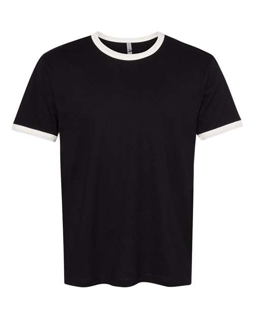 Next Level Unisex Cotton Ringer Tee - Black/ Natural Front
