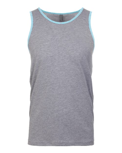 Next Level Unisex Cotton Tank - Heather Grey/ Cancun Front