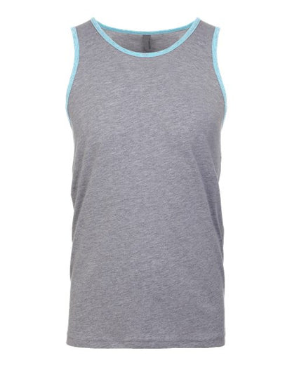 Next Level Unisex Cotton Tank - Heather Grey/ Cancun Front