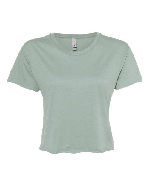 Next Level Women's Festival Crop Top - Stonewash Green Front