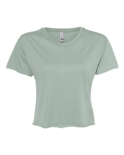 Next Level Women's Festival Crop Top - Stonewash Green Front