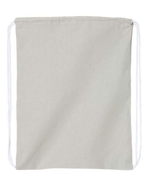 Q-Tees Economical Cotton Drawstring Bag - Grey Front
