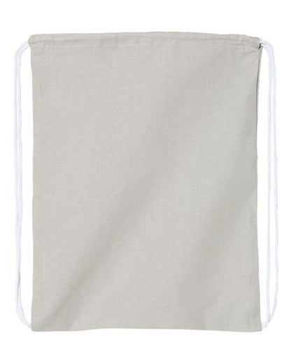 Q-Tees Economical Cotton Drawstring Bag - Grey Front
