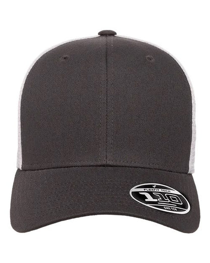 Flexfit 110® Mesh-Back Cap - Charcoal/ White Front