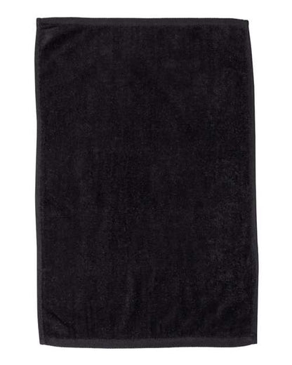 Q-Tees Hemmed Hand Towel - Black Front