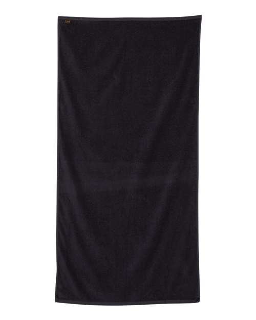 Q-Tees Velour Beach Towel - Back
