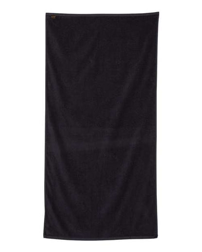 Q-Tees Velour Beach Towel - Back