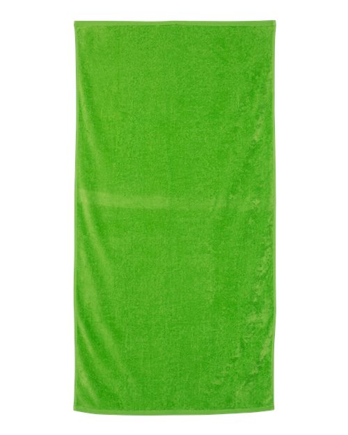 Q-Tees Velour Beach Towel - Lime Front