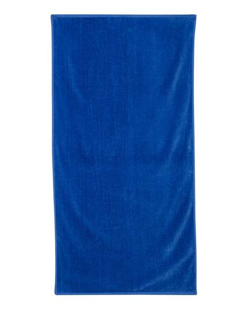 Q-Tees Velour Beach Towel - Royal Front