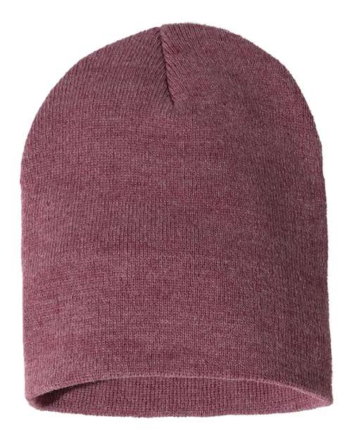 Sportsman 8" Beanie - Heather Cardinal Front