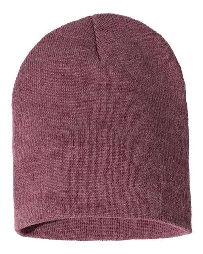 Sportsman 8" Beanie - Heather Cardinal Front