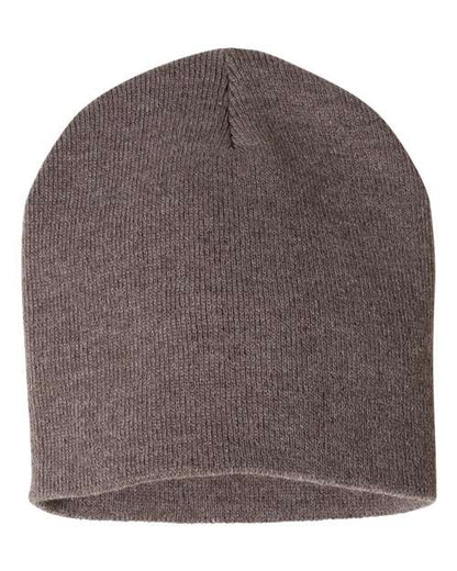 Sportsman 8" Beanie - Heather Brown Front