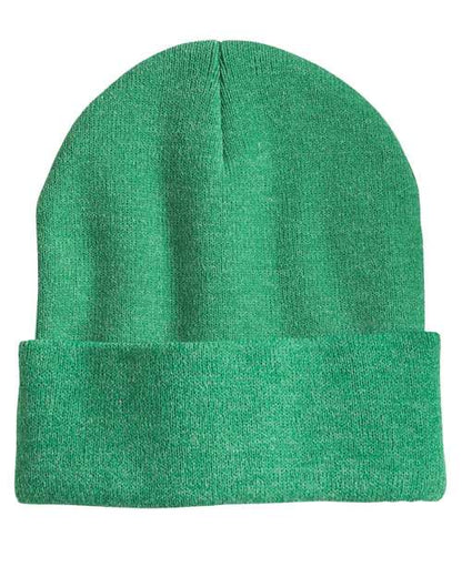 Sportsman 12" Solid Cuffed Beanie - Heather Kelly Front