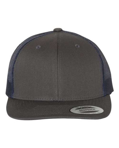 YP Classics Retro Trucker Cap - Charcoal/ Navy Front