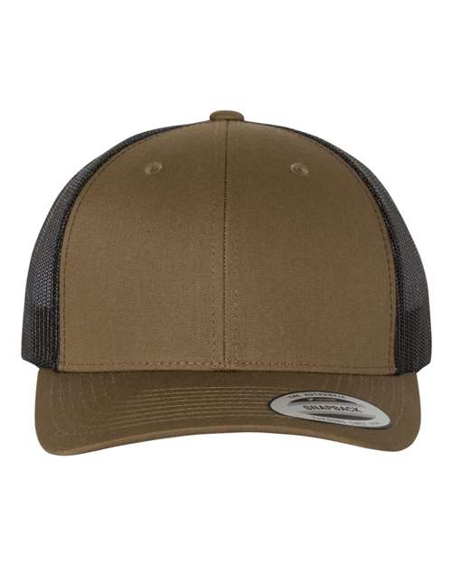 YP Classics Retro Trucker Cap - Coyote Brown/ Black Front