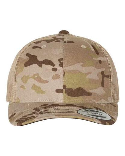 YP Classics Retro Trucker Cap - Multicam Arid/ Tan Front