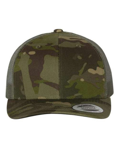 YP Classics Retro Trucker Cap - Multicam Tropic/ Green Front