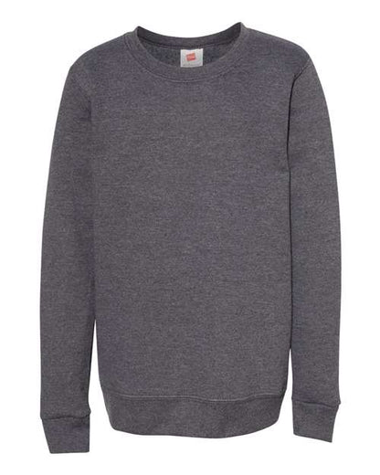 Hanes Youth EcoSmart® Crewneck Sweatshirt - Charcoal Heather Front