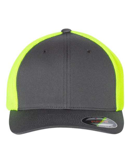 Flexfit Trucker Cap - Charcoal/ Neon Yellow Front
