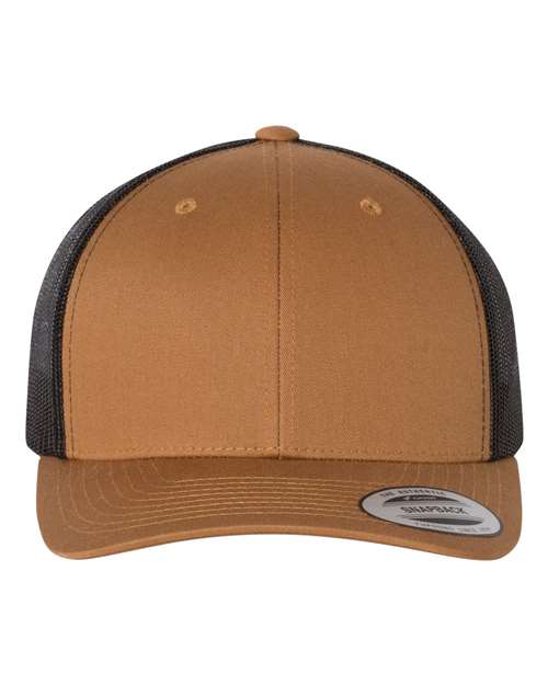 YP Classics Retro Trucker Cap - Caramel/ Black Front