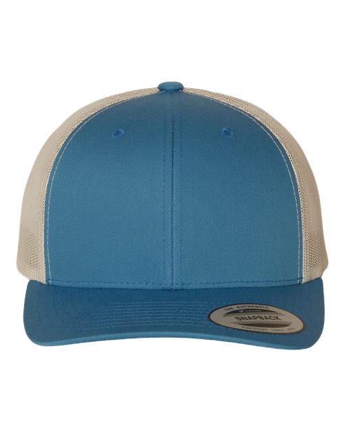 YP Classics Retro Trucker Cap - Steel Blue/ Silver Front