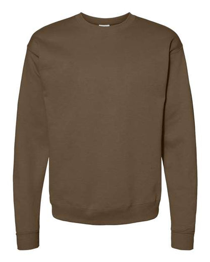 Hanes Unisex EcoSmart® Crewneck Sweatshirt - Army Brown Front