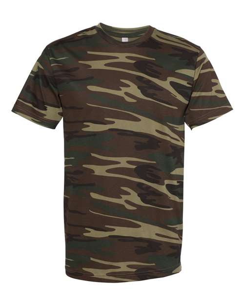 Code Five Unisex Camo Tee - Green Woodland Front