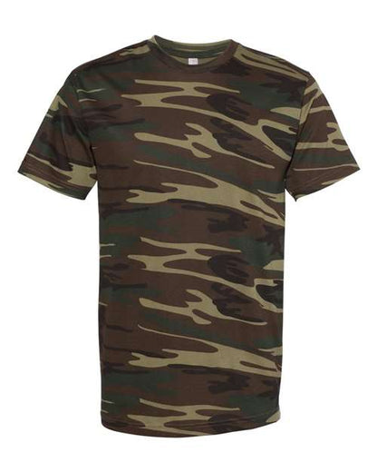 Code Five Unisex Camo Tee - Green Woodland Front