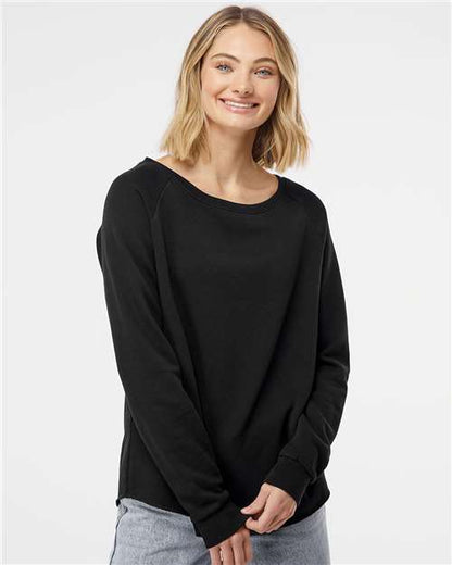 Independent Trading Co. Women's California Wave Wash Crewneck Sweatshirt - Model Front