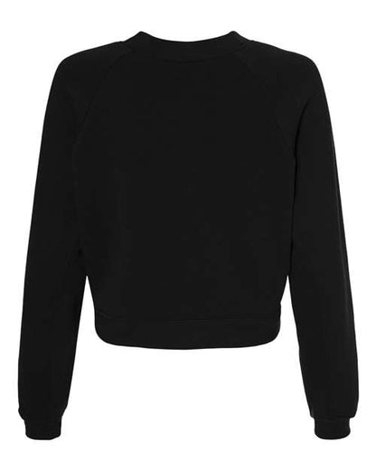 BELLA + CANVAS Women's Crop Raglan Crewneck Sweatshirt - Back
