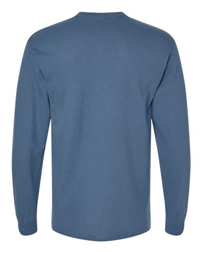Unisex Heavy Cotton™ Long Sleeve T-Shirt - Indigo Blue Back