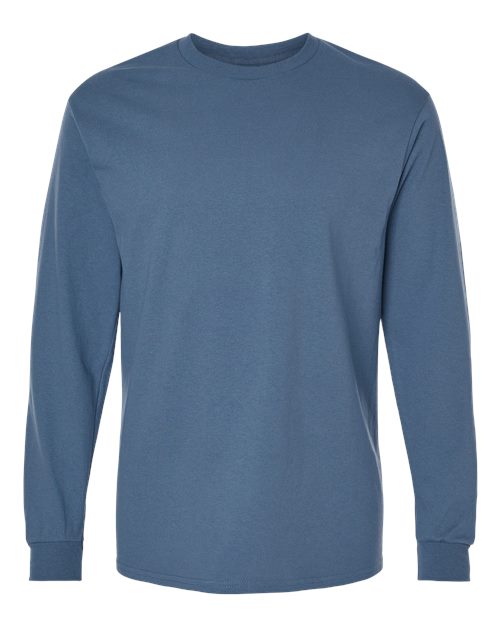 Unisex Heavy Cotton™ Long Sleeve T-Shirt - Indigo Blue Front