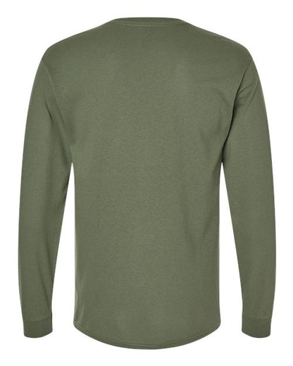 Unisex Heavy Cotton™ Long Sleeve T-Shirt - Military Green Back