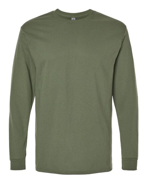 Unisex Heavy Cotton™ Long Sleeve T-Shirt - Military Green Front