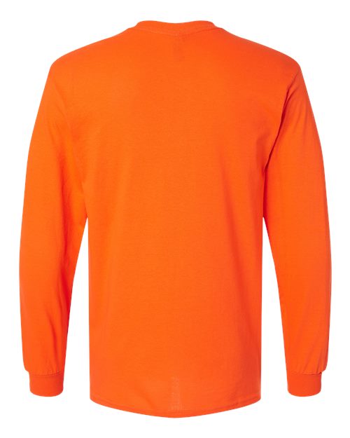 Unisex Heavy Cotton™ Long Sleeve T-Shirt - Orange Back