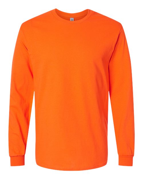 Unisex Heavy Cotton™ Long Sleeve T-Shirt - Orange Front