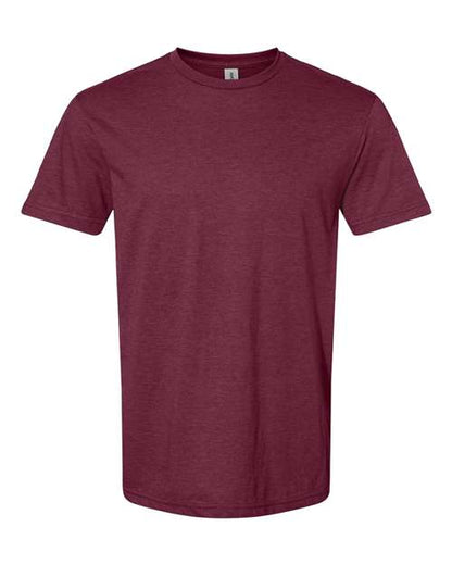Unisex Softstyle® CVC T-Shirt - Maroon Mist Front