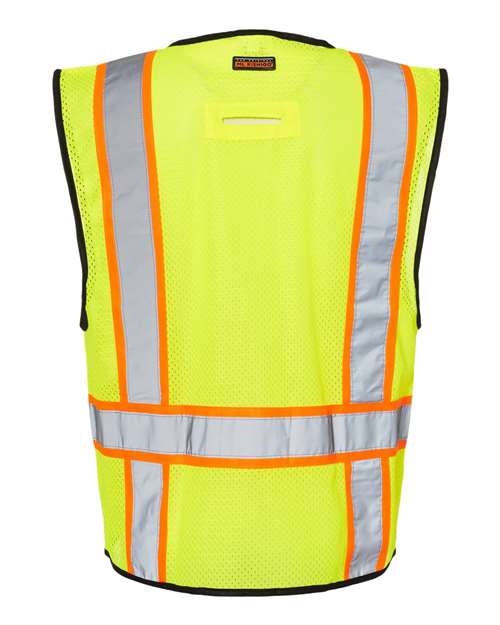 Kishigo Unisex 6 Pocket Contrast Class 2 Vest - Back