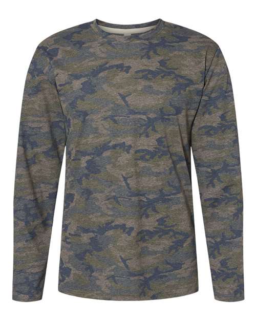 LAT Unisex Fine Jersey Long Sleeve Tee - Vintage Camo Front