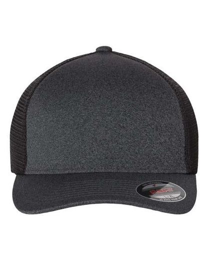 Flexfit Unipanel™ Trucker Cap - Melange Dark Grey/ Black Front