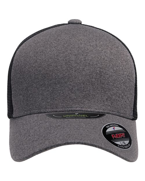 Flexfit Unipanel™ Trucker Cap - Melange Heather/ Black Front